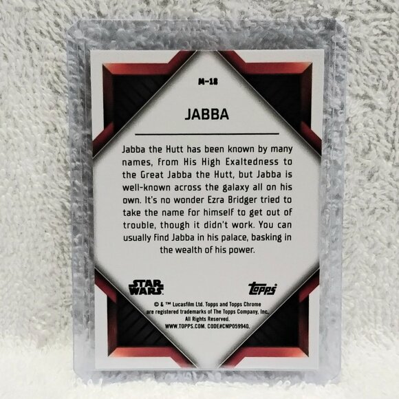 3/$25 Mint 2023.Topps Chrome Jabba Monikers Refractor Star Wars Card M-18!! - Picture 2 of 2